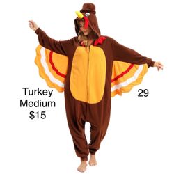 Turkey Thanksgiving Adult Onsie Medium Costume / Disfraz de Pavo Dia de Las Gracias