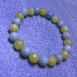 Yellow and Blue Stone Beaded Bracelet 