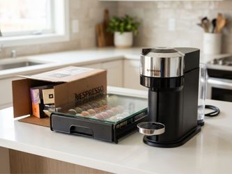 Nespresso Vertuo Next Bundle – Includes Glass Capsule Drawer & Assorted Pods