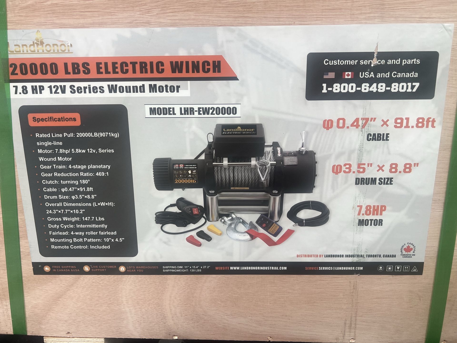 Landhonor 20,000 lb winch