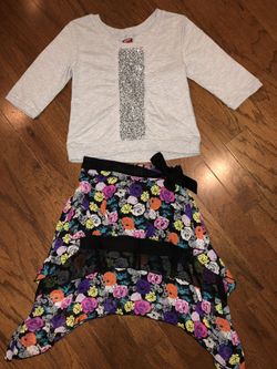 Girls sz 10/12 Dressy Shirt & Skirt