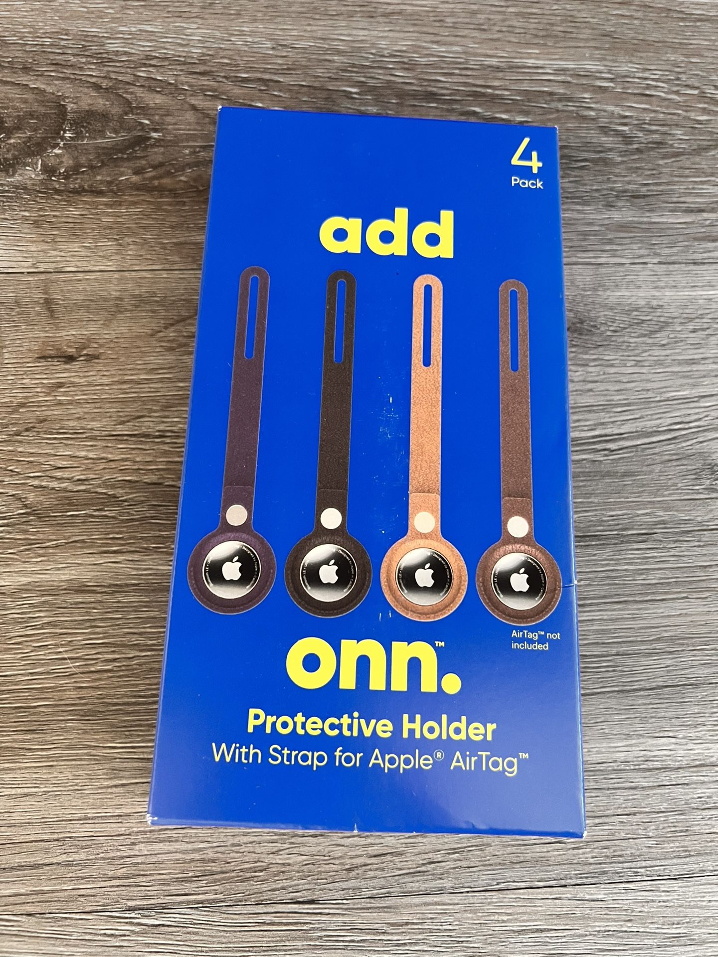 4-pack of Vegan Leather Protective Holders with Straps for Apple AirTags