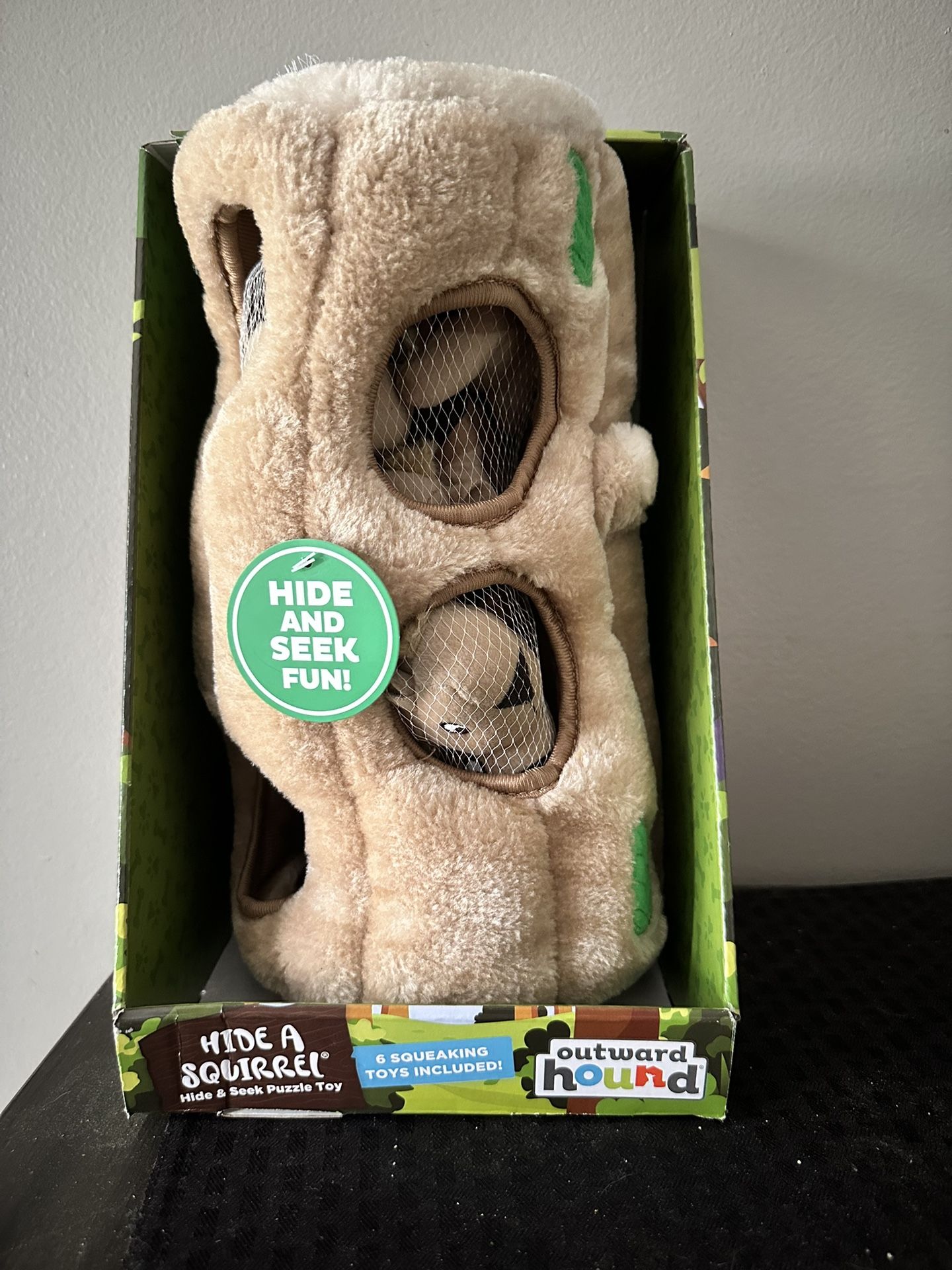 Dog Toy Hide A Squirrel Tree W/ 6 Squeaking Squirrels 