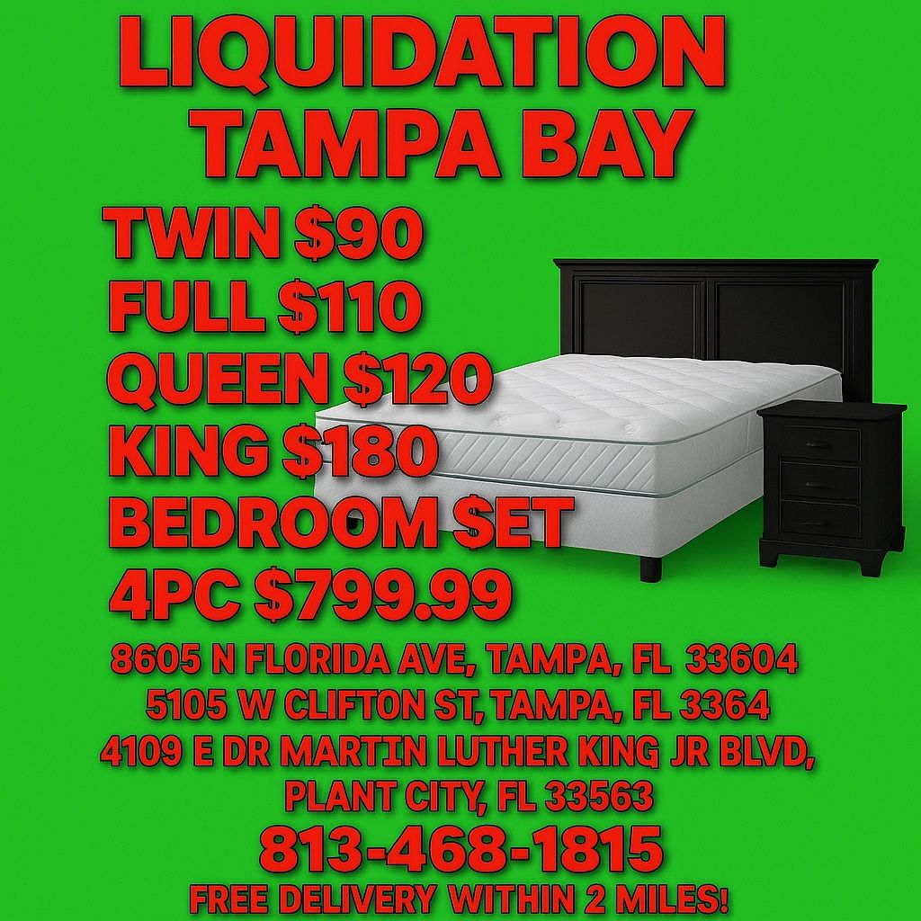 MATTRESS & COLCHONES & BEDROOM SET SPECIAL PROMOTION