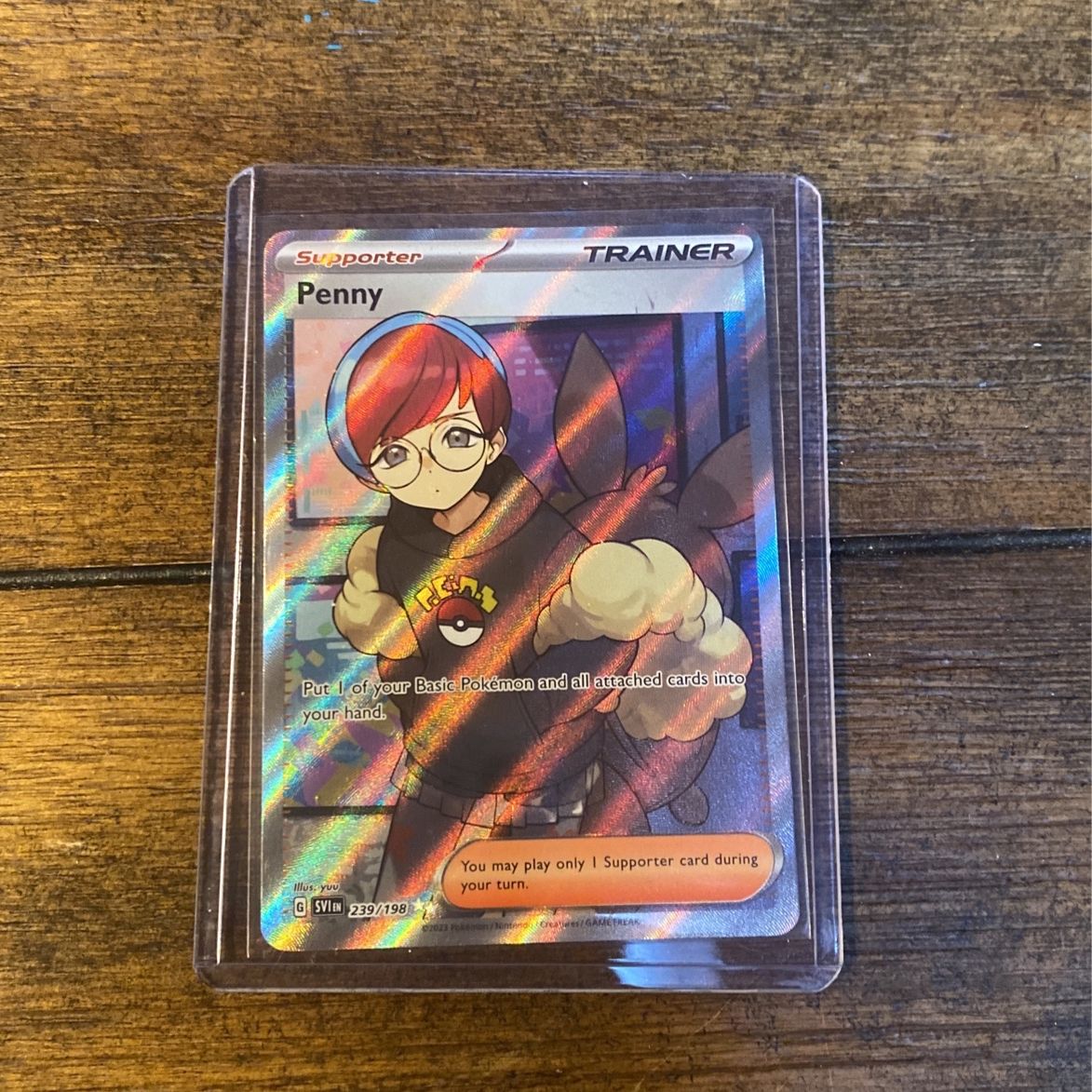 penny full art pokemon card Pokemon Scarlet and Violet Paldean Fates Penny #239/091 Special  Illustration Rare Holo Trading Card main image 0