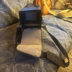 Rare 1980 Sony Portable TV  With Battery Stand And Carrying Case