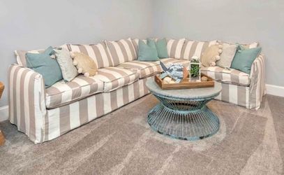 Robin Bruce Sectional with Linen Slip cover