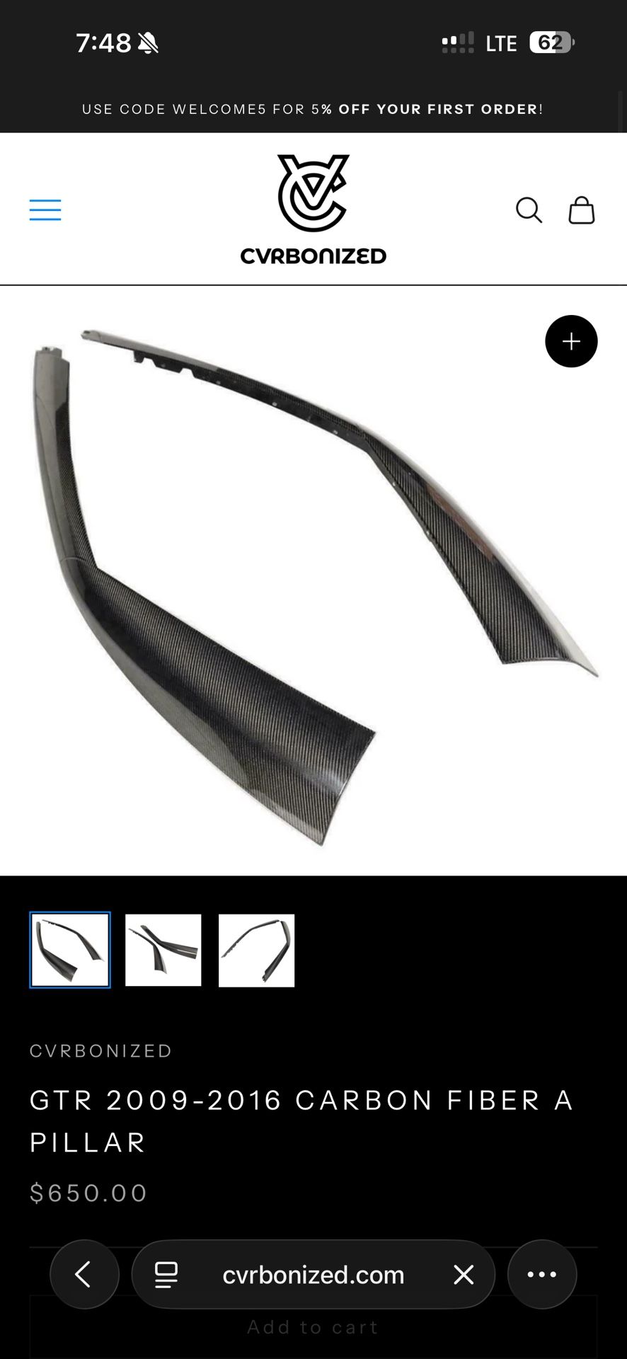 GTR R35 2009-2016 Carbon Window Pilars.