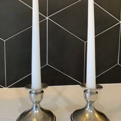 Pair of 2 Revere Pewter Candle Holders