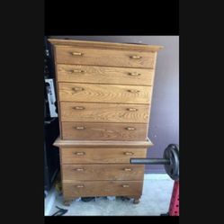 Solid Oak Chest On chest 