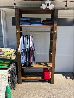 Very Cool Urban Wood and Welded Closet or other use rack
