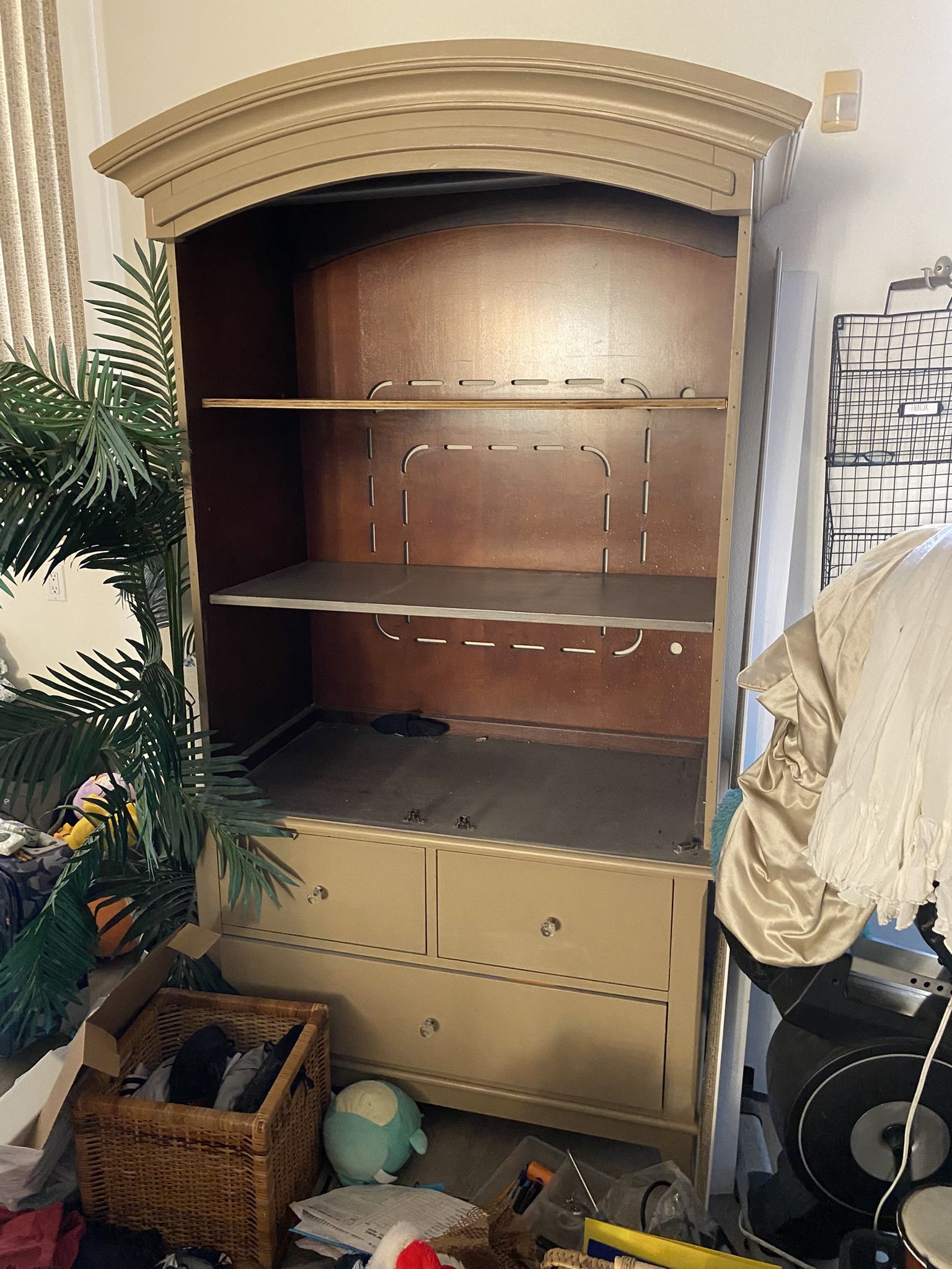 Tan Colored Armoire / Dresser