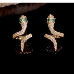 Brand new snake earrings golden