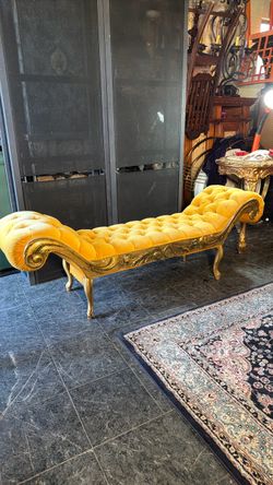 Gold velvet, Victorian style gold leaf  lounge
