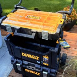Dewalt Toughsystem Utility Cart With Three Tool Bins