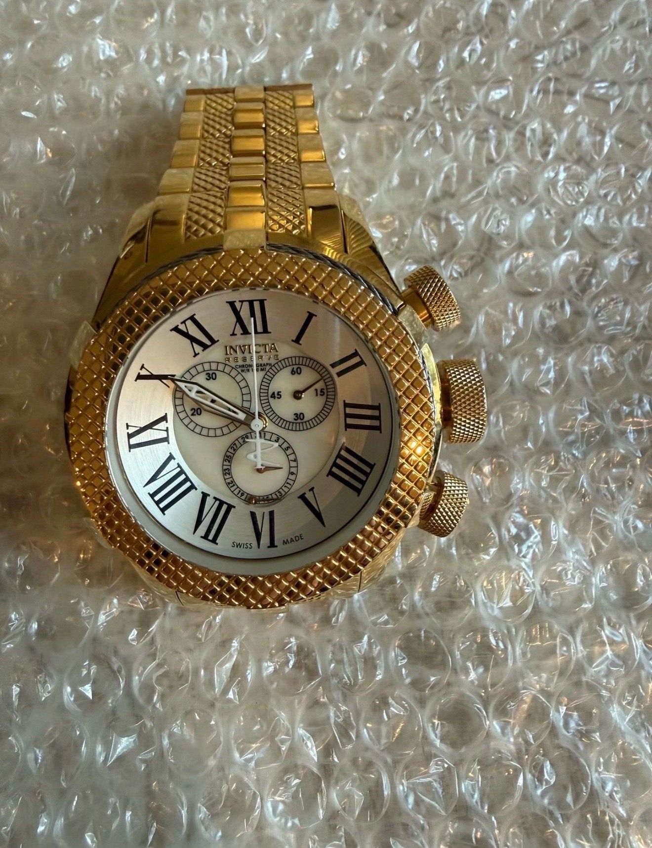 Invicta Reserve Gold-Tone Swiss Chronograph - Excellent Condition