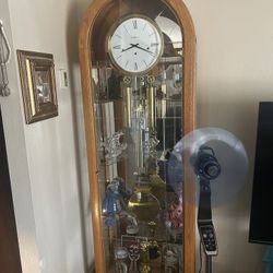 Moving beautiful Howard Miller grandfather clock works great