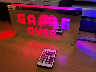 Game Over LED Light Sign with Remote