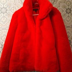 Red Fur Coat Sz XL