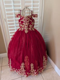 Burgundy Girls Dress