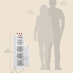 VASAGLE Small Slim Bathroom Storage Corner Floor Cabinet w/ Door - White