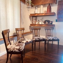 Vintage Designer Cow Pattern Dining Chairs - Mid-century chairs