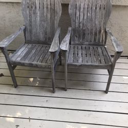 Wood Patio Chairs X2