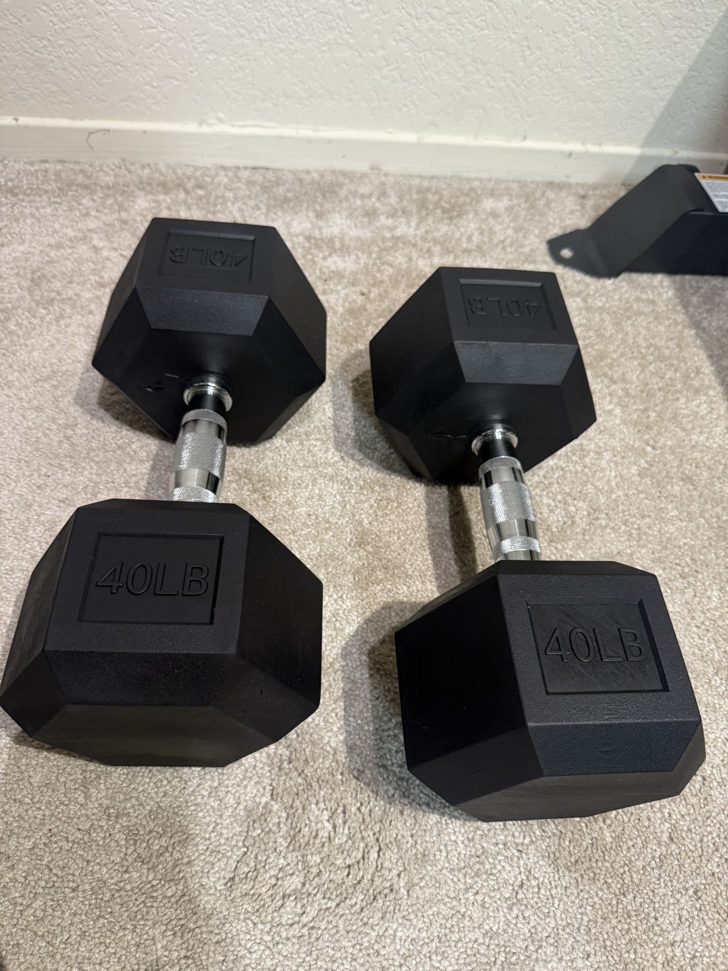 40 lbs Rubber Dumbbells 