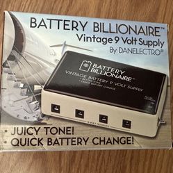 Danelectro Battery Billionaire Battery Power Supply 9-Volt with Kill Switch. New in box. 