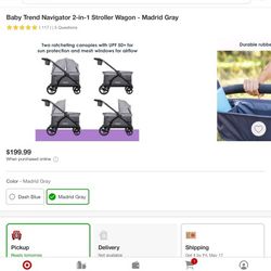 Baby Tren Navigator 2-1 Stroller Wagon Grey