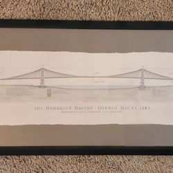 Brooklyn Bridge- Framed Engineering Print - GREAT GIFT FOR AN ENGINEER!