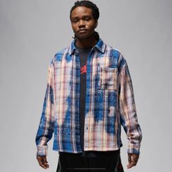 Nike JORDAN x Awake NY Flannel Shirt Blue Pink