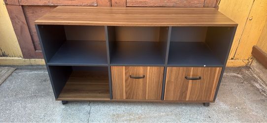 Low Storage Cabinet with Open Shelves TV stand
