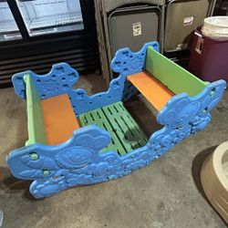 1st Steps 2 in 1 rocker seesaw & picnic table tunnel underneath