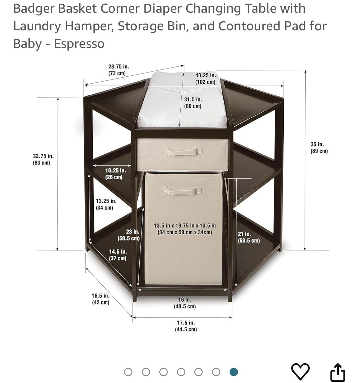 Gray Corner Baby Changing table