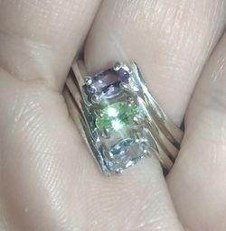 Vintage Sterling Silver Stackable Gemstone Rings