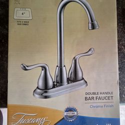 Tuscany Double Handle Bar Faucet Chrome
