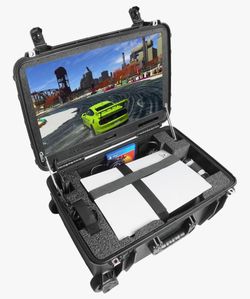 Case Club 4K Gaming Station Fits PS5. Comes with Built-in 24" 4K Monitor, Cooling Fans, & Speakers. Fits Playstation 5 (Gen 1 Disc or Digital), Contro
