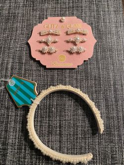 NEW Pearl Barrettes And Headband 