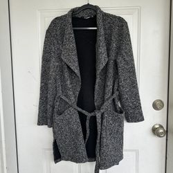 Molegi Woman Collection Coat Twill Belted Cardigan Jacket Size L