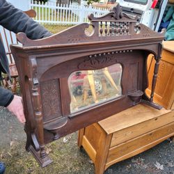 Wooden Mantel with Mirror