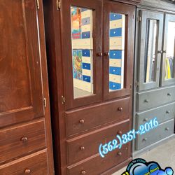 Brown Tall Closet Wardrobe Dresser Chest Mueble 