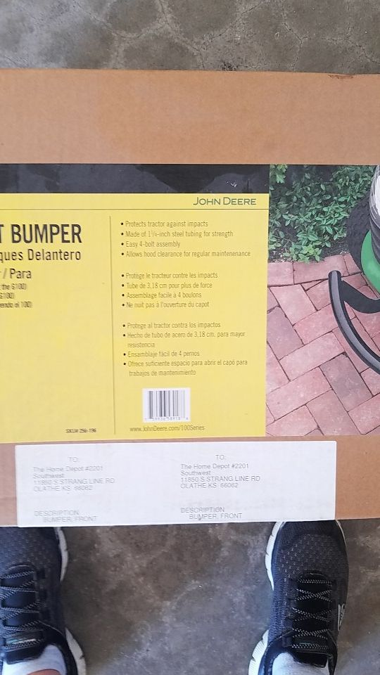 Front bumper John deere mower new in box