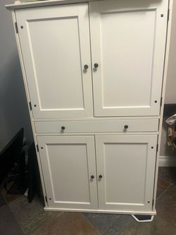 IKEA White Computer Desk Armoire