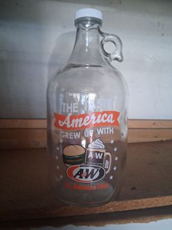 A&W root beer glass bottle vintage old stuff