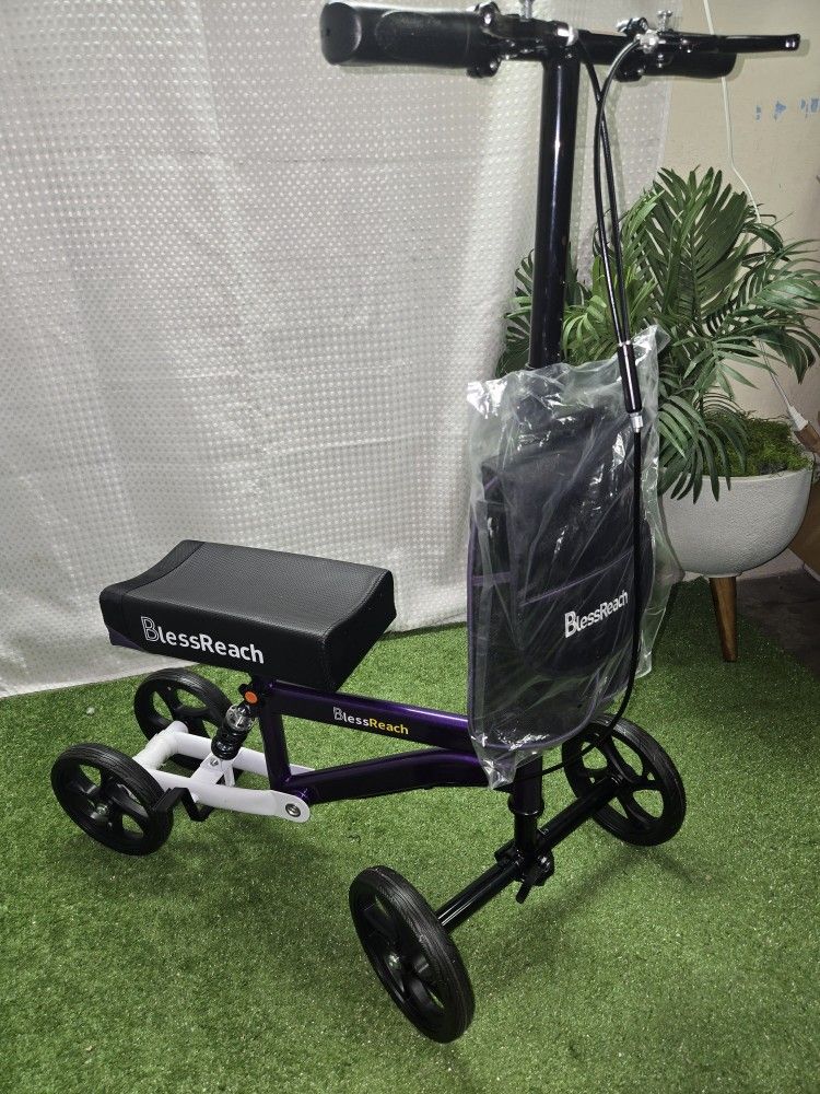 BlessReach Knee Scooter, Steerable Knee Walker, Foldable Knee Scooters
