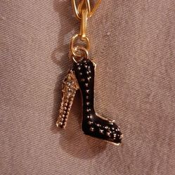 Vintage High Heel with Rhinestones Charm Bracelet 