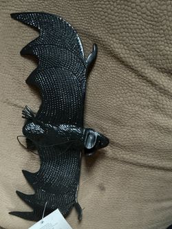 Life-Like Bat Simulation Halloween Trick Props for Decor Black Latex