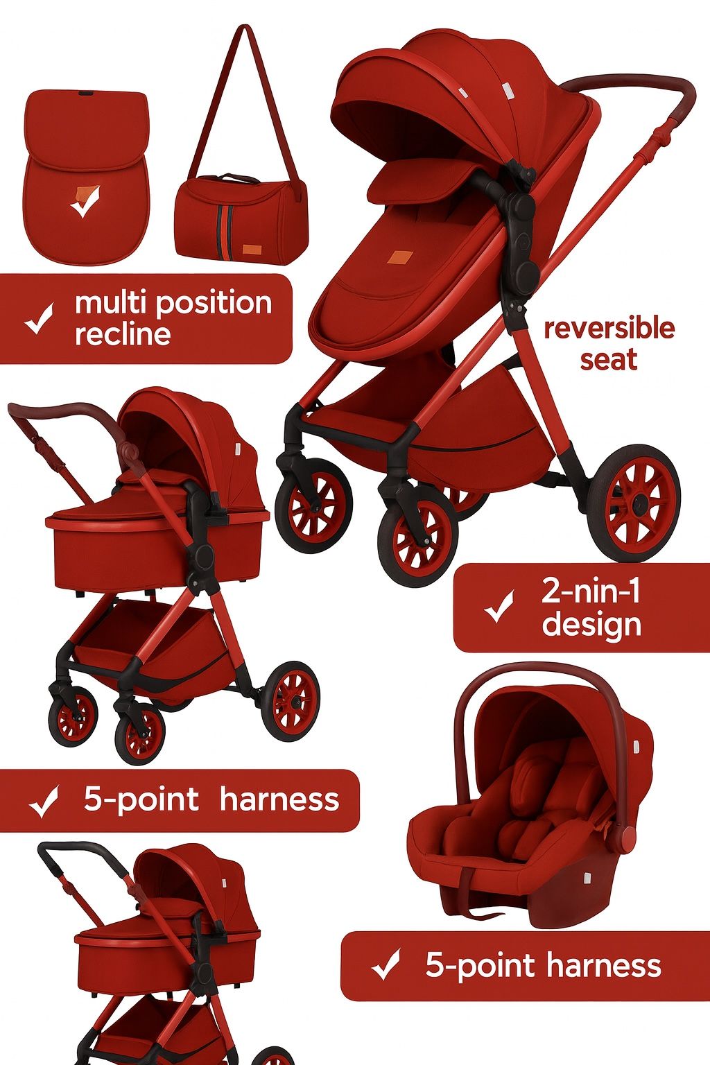 Baby Stroller 3in1