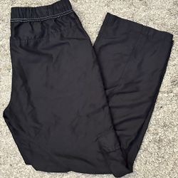 Fu-Da Women’s Size L Black Elastic Waist Drawstring Athletic Windbreaker Pants